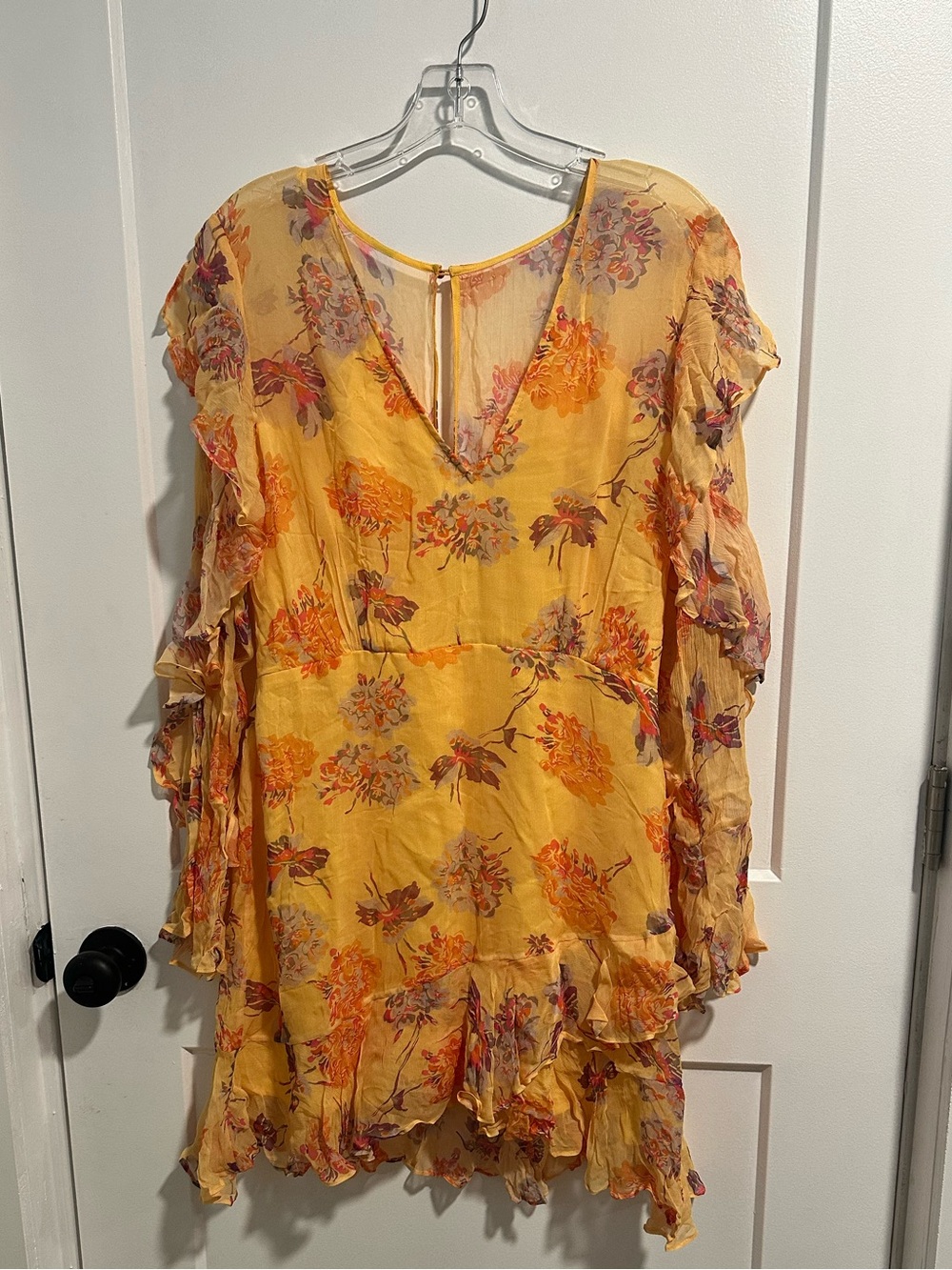 La Maison Talulah Cerulean Yellow Floral Midi Dress